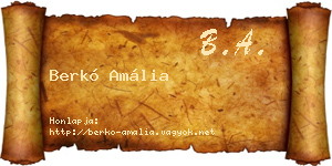 Berkó Amália névjegykártya